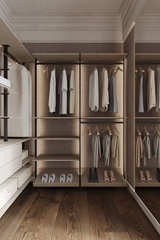 СТЕЛЛАЖНАЯ ГАРДЕРОБНАЯ СИСТЕМА Г-ОБРАЗНАЯ КОНФИГУРАЦИЯ 3